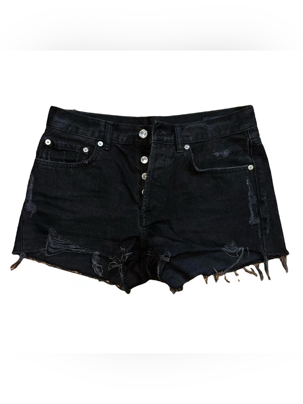 All Saints | Distressed Denim Micro Shorts